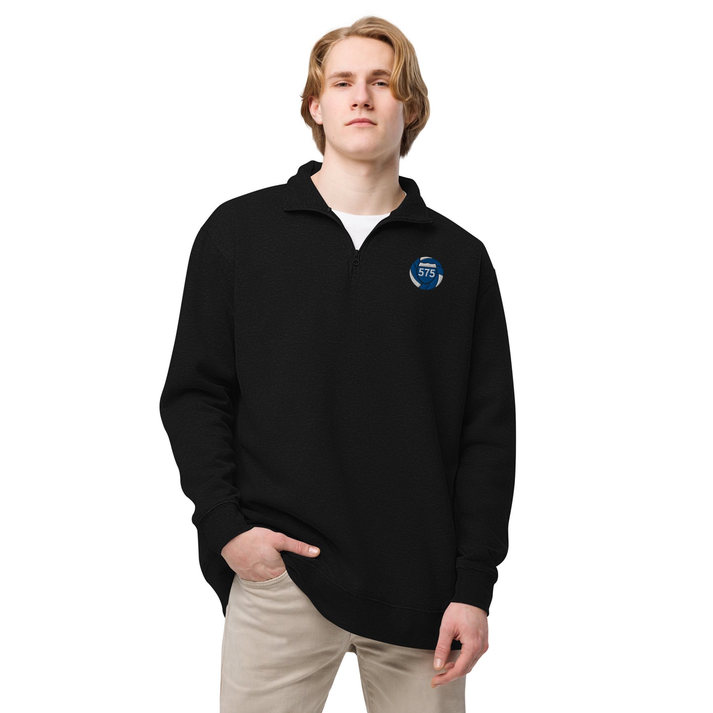 575 Embroidered Zip-Up Pull Over
