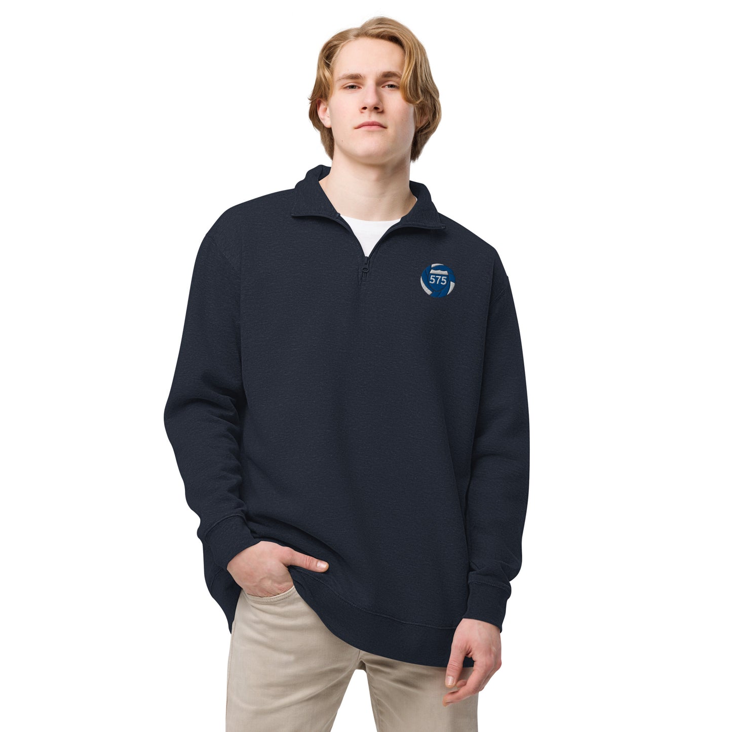 575 Embroidered Zip-Up Pull Over